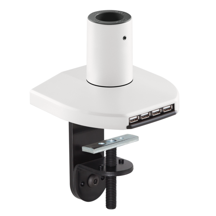 Mount with integrated USB hub in a white finish